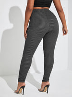 Plus High Stretch Plaid Print Leggings