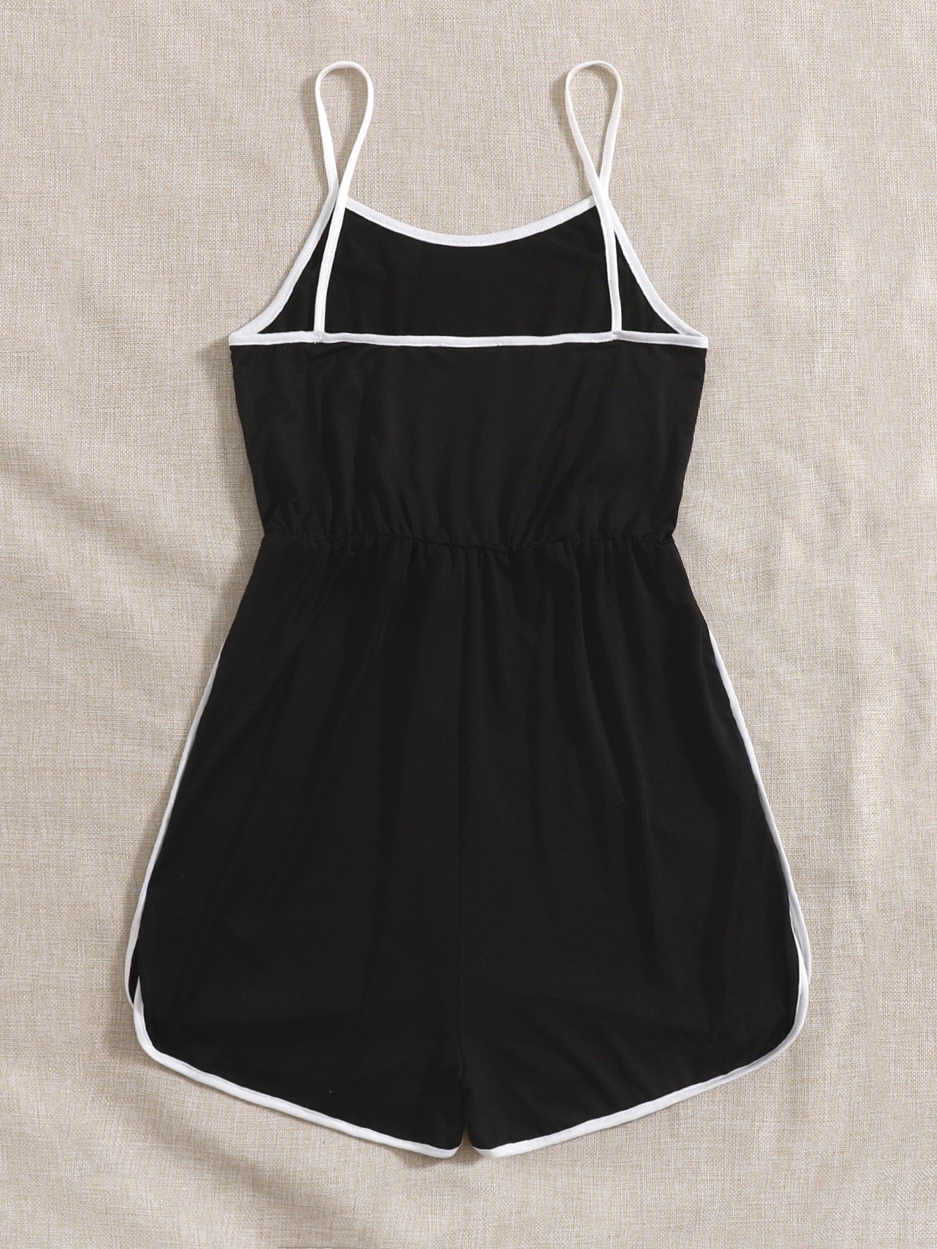 Contrast Binding Cami Romper