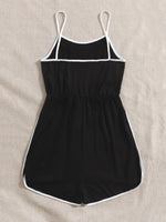Contrast Binding Cami Romper