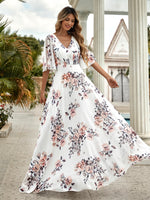Allover Floral Backless A-line Dress