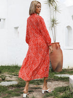 Allover Floral Ruffle Hem Dress Without Belt