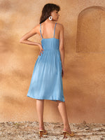 Patch Pocket Button Front Cami Dress