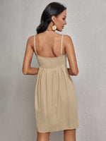 Knot Front Backless Cami Dress