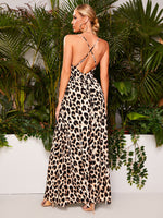 Crisscross Back Allover Print Cami Dress