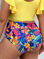 Plus Floral High Waisted Bikini Panty