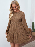 Leopard Print Knot Back Smock Dress