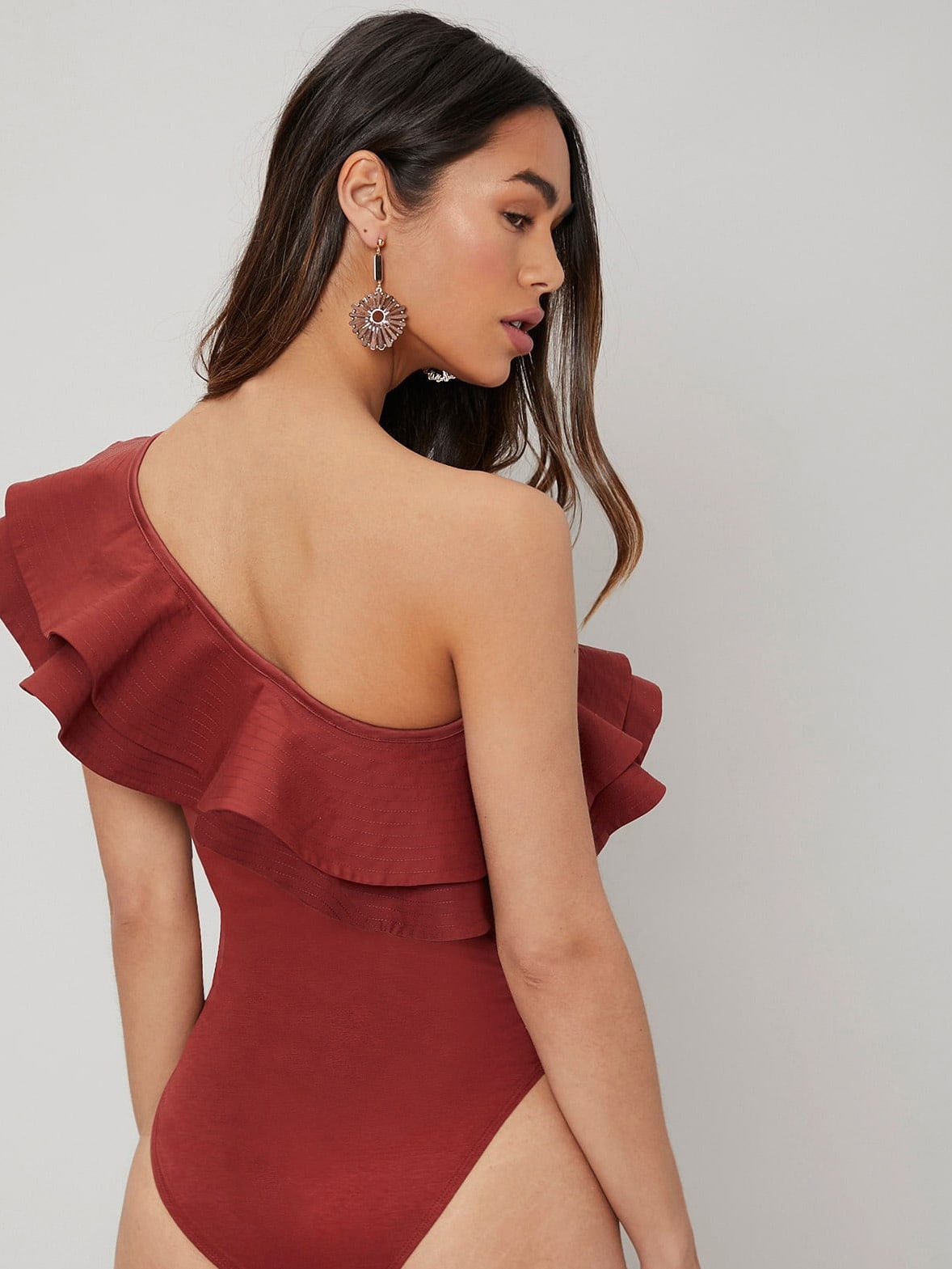 COTTON ONE SHOULDER BODYSUIT