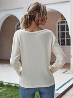Cut Out Drop Shoulder Waffle Knit Tee