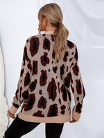 Allover Print Drop Shoulder Cardigan