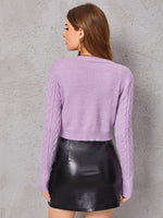 Crop Cable Knit Cardigan