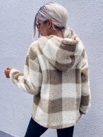Buffalo Plaid Pattern Drop Shoulder Flannel Hoodie