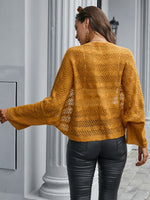 Solid Pointelle Knit Cardigan