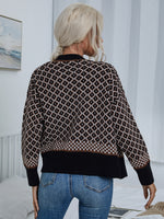 Argyle Pattern Button Front Cardigan