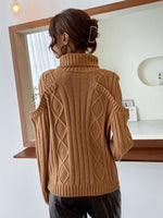 Turtleneck Cold Shoulder Sweater