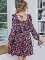 Floral Print Knot Cuff Dress