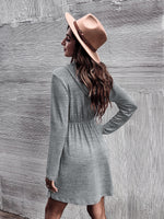 Solid Hooded Flare Hem Dress