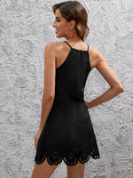Laser Cut Scallop Hem Cami Dress