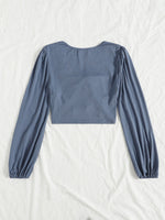 Ribbed Knot Front Crop Tee