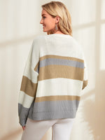 Colorblock Single Breasted Drop Shoulder Cardigan