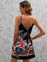 Floral Print Backless Cami Dress