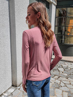 Cross Wrap Hem Solid Tee