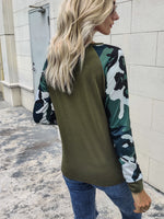 Camo Panel Raglan Sleeve Tee
