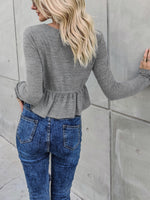 Ruffle Hem Tie Front Tee