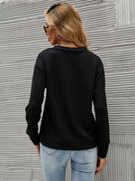 Solid V Neck Drop Shoulder Tee