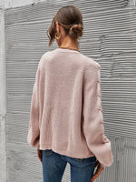 Cable Knit Raglan Sleeve Cardigan