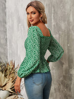 Ditsy Floral Shirred Milkmaid Blouse