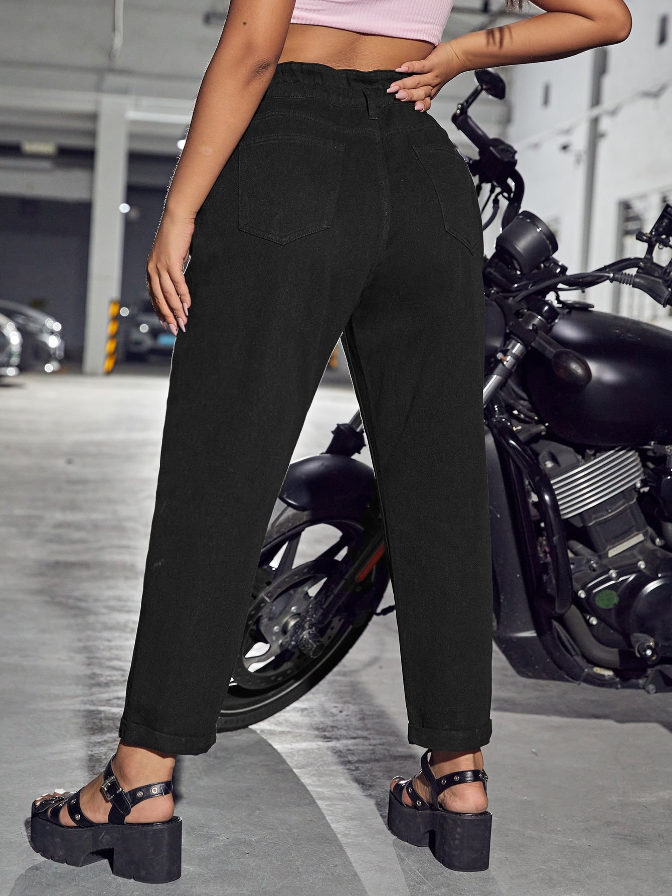 Plus Slant Pocket Mom Fit Jeans