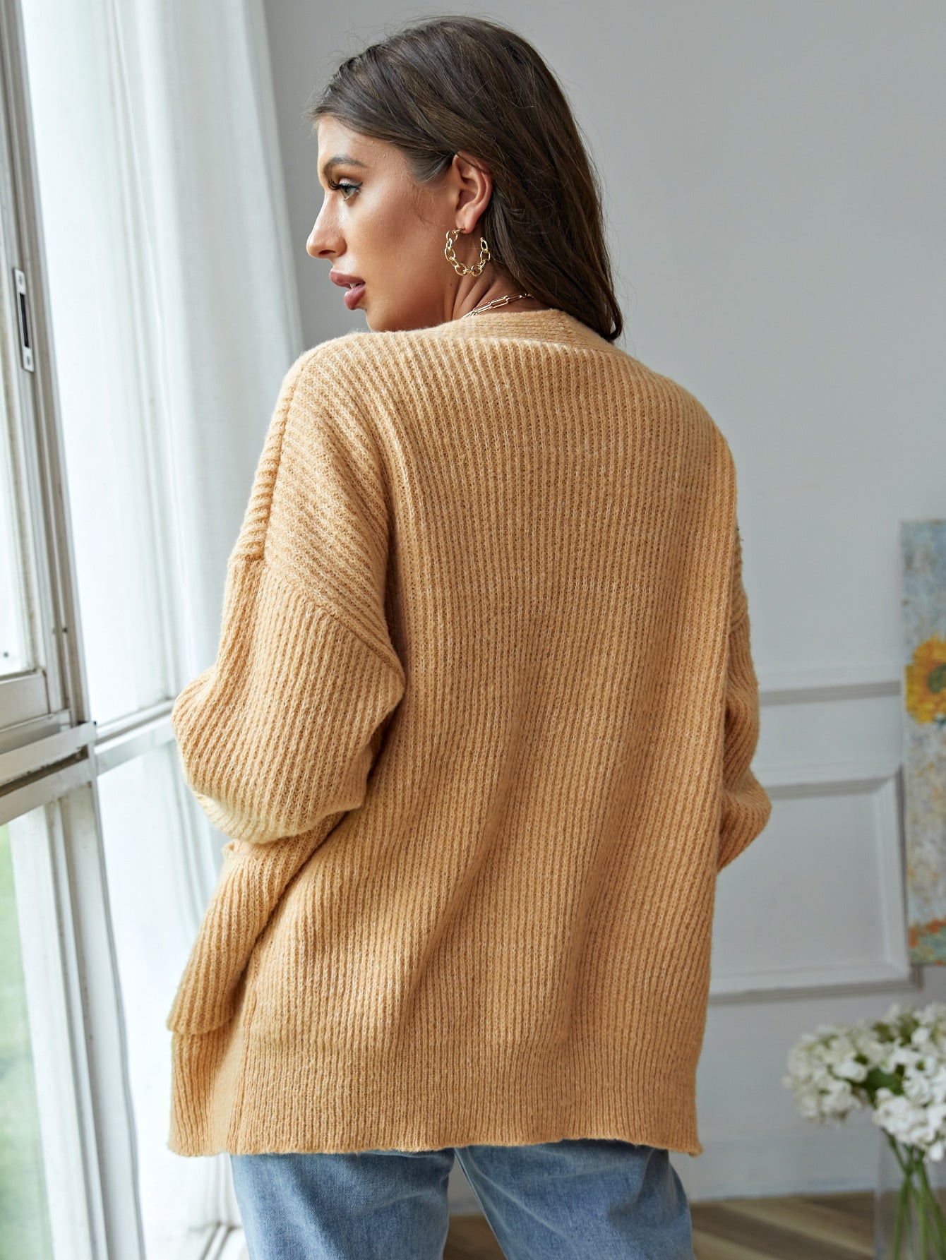 Button front Pocked Patched Cardigans