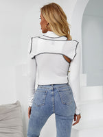 Mock Neck Top-stitching Tank Top With Super Crop Top