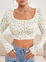 Ditsy Floral Ruched Bust Tee