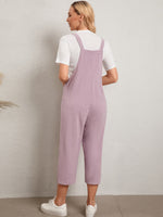 Plants Print Dual Pocket Overalls