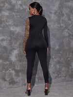 Leopard Print Cut Out Unitard Jumpsuit