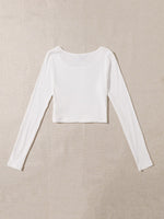 Solid Ribbed Knit Tee