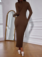 Ribbed Knit Garment Eyelet Lace Up Dress