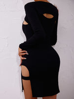 Cut Out Side Bodycon Dress With Super Crop Top