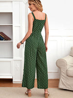Polka Dot Wide Leg Cami Jumpsuit