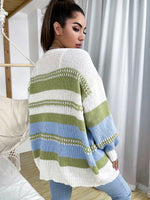 Striped Drop Shoulder Cardigan