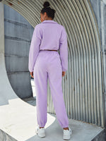 Half Zip Drop Shoulder Sweatshirt & Carrot Pants