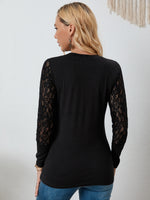 Solid Keyhole Neckline Tee