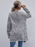 Waterfall Collar Allover Pattern Cardigan