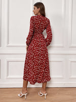 Floral Print Knot Front Dress
