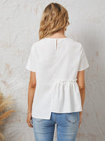 Frill Detail Asymmetrical Hem Top