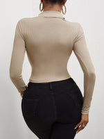 Cutout Front Rib-knit Tee