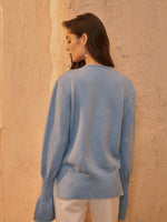 Flounce Sleeve Split Hem Cardigan