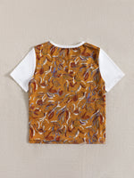 Floral Print Patched Tee