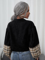 Corduroy Plaid Spliced Jacket